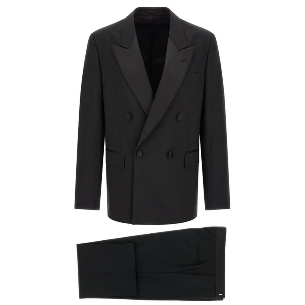 Lardini Black Virgin Wool Men's Tuxedo